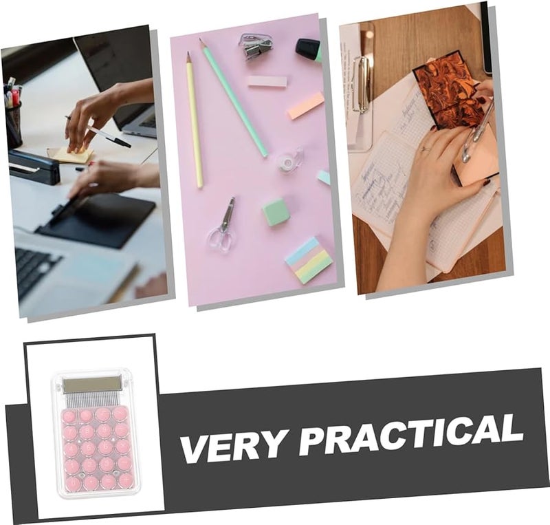 آلة حاسبة كرتونية وردية صغيرة محمولة للاستخدام في المكاتب والمدارس للطلاب، مدمجة وخفيفة الوزن - Image 3